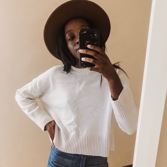 Everlane Sweaters - Everlane Soft Cotton Square Crew in Bone